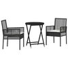 vidaXL Sodo Bistro Rinkinys 3 pcs Juoda poliratanas