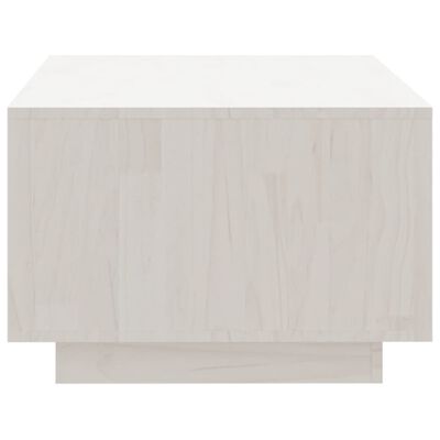 vidaXL Kavos staliukas, baltas, 110x50x33,5cm, pušies medienos masyvas