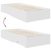 vidaXL Lovos rėmas su galvūgalio Balta 90 x 190 cm Apdirbta mediena