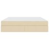 vidaXL Lova su daiktų laikymo vieta ir čiužiniu Kreminė 160 x 200 cm