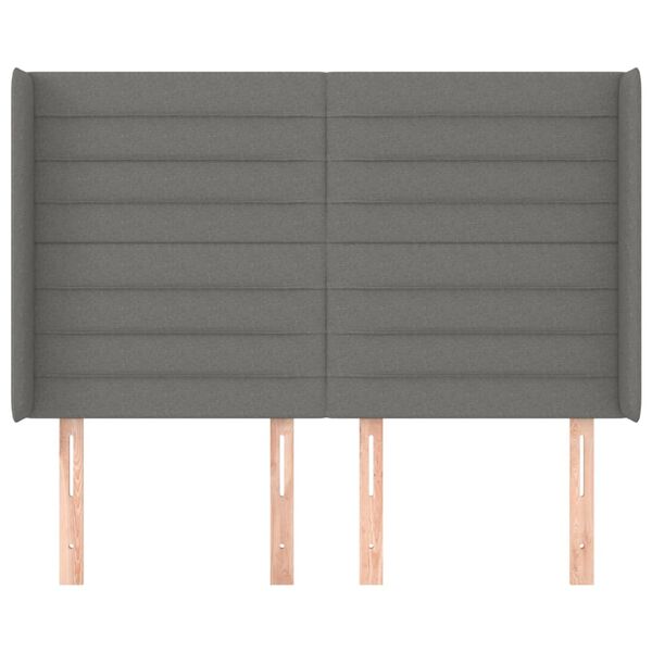 vidaXL Galvūgalis su auselėmis, pilkas, 147x16x118/128cm, audinys