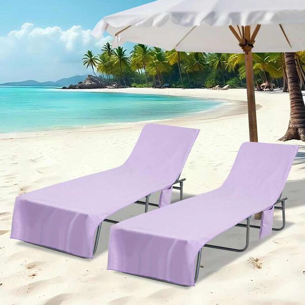 vidaXL Gulinčio rank&scaron;luosčiai 2 pcs Violetinė 210 x 75 cm