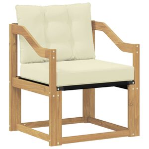 vidaXL Lauko sofa Kietos akacijos mediena Balta ir kreminė