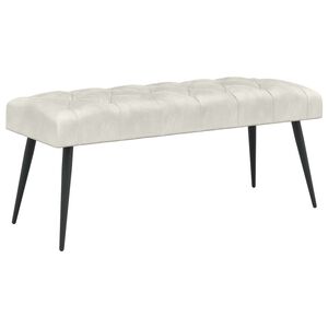 vidaXL Suoliukas su mygtukų įsiuvais Kreminė 110 x 40 x 46 cm Aksomas