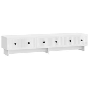vidaXL Televizoriaus spintelė 147 x 34,5 x 30 cm Itin blizgi balta