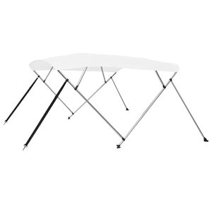 vidaXL Bimini vir&scaron;aus stogelis, baltas, 243x180x137 cm, 4 lankų rėmas
