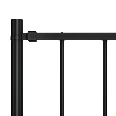 vidaXL Tvoros plokštė su stulpais, juodos spalvos, 1,7x1,25m, plienas