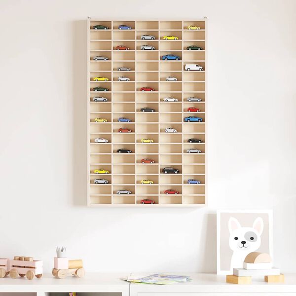 vidaXL Medinė kolekcinė vitrina su 90 skyrių, 50,5x4,5x79 cm