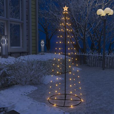 vidaXL Kalėdų eglutė, 70x180cm, kūgio formos, 100 baltų LED lempučių