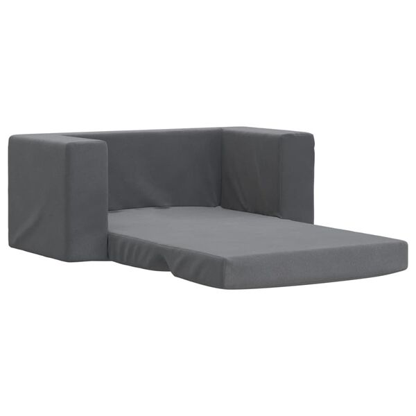 vidaXL Vaikiška dvivietė sofa-lova, antracito, minkštas pliušas