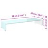 vidaXL TV stovas/monitoriaus pakyla, žalias, 90x30x13cm, stiklas