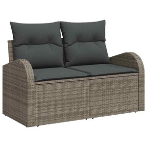 vidaXL Sodo sofa su pagalve Pilka 124 x 62 x 69cm poliratanas