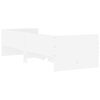 vidaXL Lovos rėmas su stalčiais, baltas, 75x190cm, mažas vienvietis