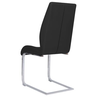 vidaXL Gembinės valgomojo kėdės, 4vnt., juodos spalvos, dirbtinė oda