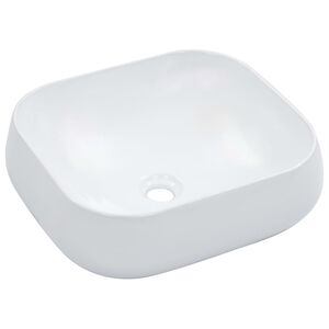 vidaXL Praustuvas, baltos spalvos, 44,5x39,5x14,5 cm, keramika