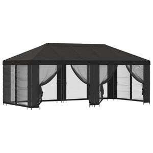 vidaXL Paviljonas su &scaron;oninėmis sienelėmis 6 x 3 m Antracito