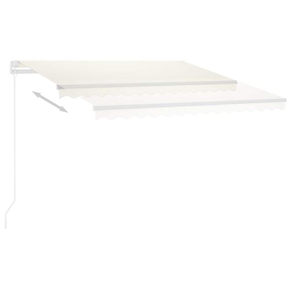 vidaXL Automatinė markizė su LED/vėjo jutikliu, kreminė, 300x250cm