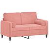 vidaXL Dvivietė sofa su pagalvėmis, rožinės spalvos, 120cm, aksomas