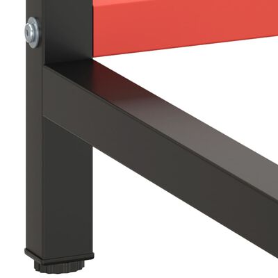 vidaXL Darbastalio rėmas, juodas ir raudonas, 220x57x79cm, metalas