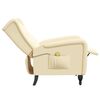 vidaXL Atlošiamas masažinis krėslas, kreminės spalvos, aksomas