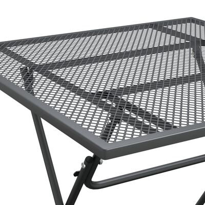 vidaXL Sodo stalas, antracito, 80x80x72cm, plėsto metalo tinklelis