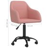 vidaXL Pasukamos valgomojo kėdės, 6vnt., rožinės spalvos, aksomas
