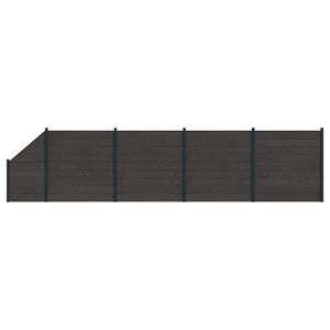 vidaXL Tvoros rinkinys 5 vnt. 792 x 186 cm WPC ir aliuminis Juoda