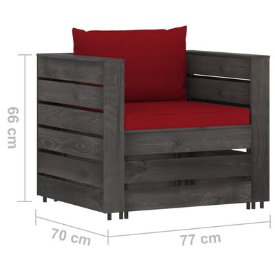 vidaXL Sodo komplektas su pagalvėlėmis, 8 dalių, impregnuota mediena