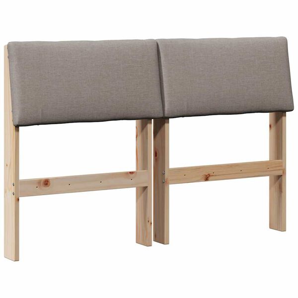vidaXL Apmu&scaron;ta lovos galvūgalis Taupe 120 cm Kietos pu&scaron;ies mediena