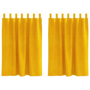 vidaXL Užtemdymo užuolaidos 2 pcs Garučių geltona 140 x 140 cm Aksomas