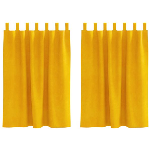 vidaXL Užtemdymo užuolaidos 2 pcs Garučių geltona 140 x 140 cm Aksomas