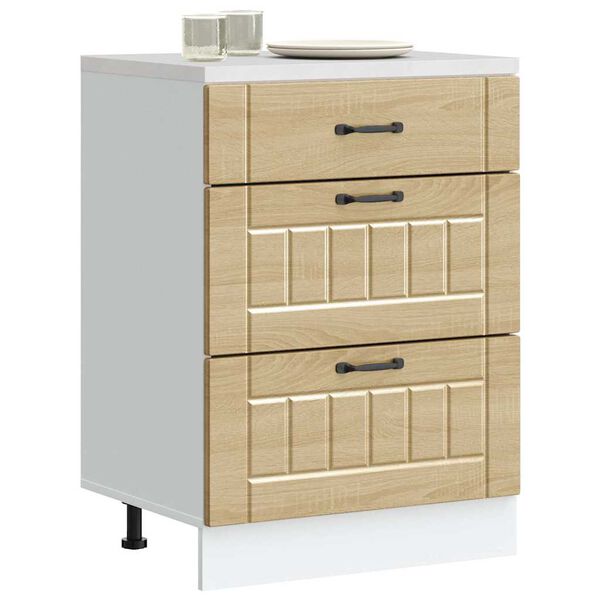 vidaXL Virtuvės spintelė, Lucca, sonoma ąžuolo, apdirbta mediena