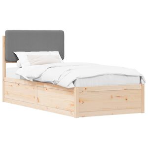 vidaXL Lovo rėmas su apmu&scaron;tu galvūgaliu &Scaron;viesiai pilka 100 x 200 cm