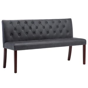 vidaXL Suoliukas, pilkos spalvos, 148,5cm, dirbtinė versta oda