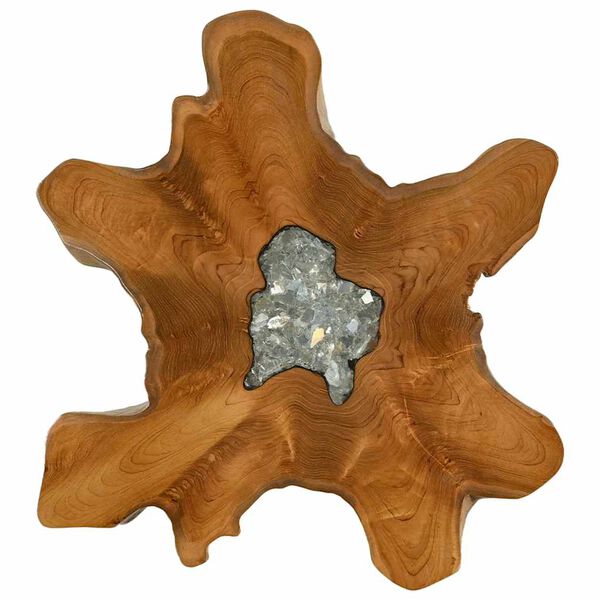 vidaXL Kavos staliukas, 70x45cm, tikmedžio masyvas ir sintetinė derva