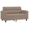 vidaXL Dvivietė sofa su pagalvėmis, taupe, 120cm, mikropluo&scaron;to audinys