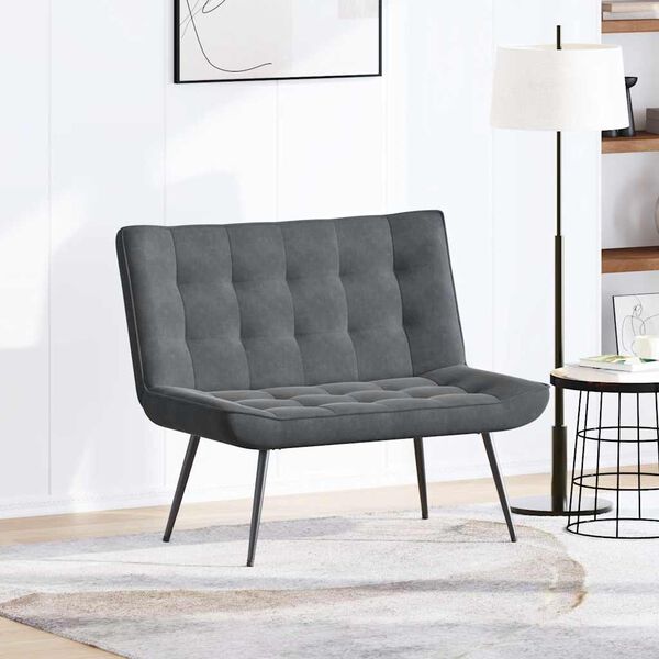 vidaXL Suoliukas, tamsiai pilkos spalvos, 110x74x84cm, aksomas