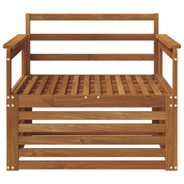 vidaXL 2 Vienetas Sofa su porankiais Kietos akacijos mediena Natūrali