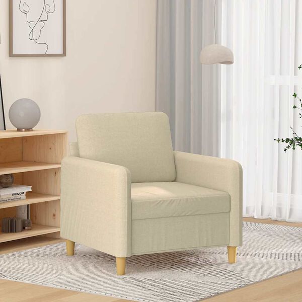 vidaXL Krėslas, kreminės spalvos, 60cm, audinys