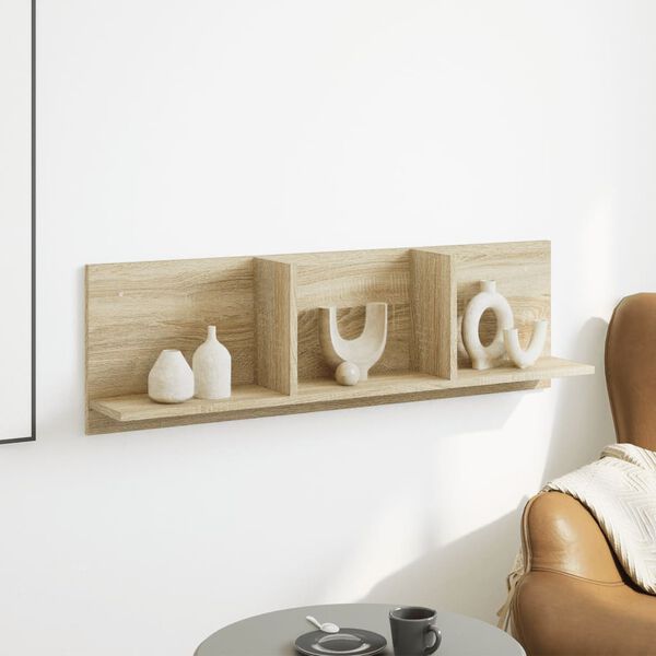 vidaXL Sieninė spintelė, ąžuolo, 100x16,5x30cm, apdirbta mediena