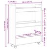 vidaXL Siauras saugojimo vežimėlis Juodas ąžuolas 60 x 22 x 80 cm