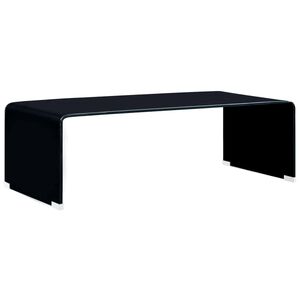 vidaXL Kavos staliukas, juodos spalvos, 98x45x31cm, grūdintas stiklas