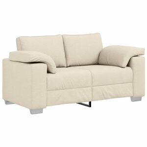 vidaXL Dvita&scaron;kė sofa Smėlio 160 cm Lino mi&scaron;inio audinys