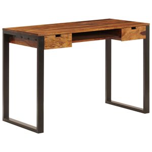 vidaXL Ra&scaron;omasis stalas, 110x55x78cm, rausv. dalb. med. mas. ir plien.