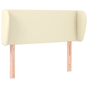 vidaXL Galvūgalis su auselėmis, kreminės,83x23x78/88cm, dirbtinė oda