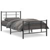 vidaXL Lovos rėmas su galvūgaliu/kojūgaliu, juodas, 107x203cm, metalas