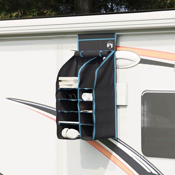 vidaXL Kabinamasis palapinės organizatorius 10 kišenių Juoda