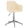 vidaXL Pasukamos valgomojo kėdės, 4vnt., kreminės spalvos, audinys