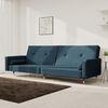 vidaXL Dvivietė sofa-lova su dvejomis pagalvėmis, mėlyna, aksomas