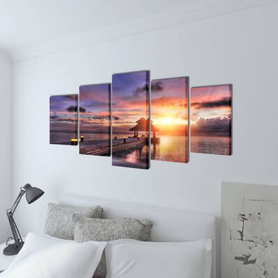 Fotopaveikslas "Paplūdimys ir Pavėsinė" ant Drobės 200 x 100 cm
